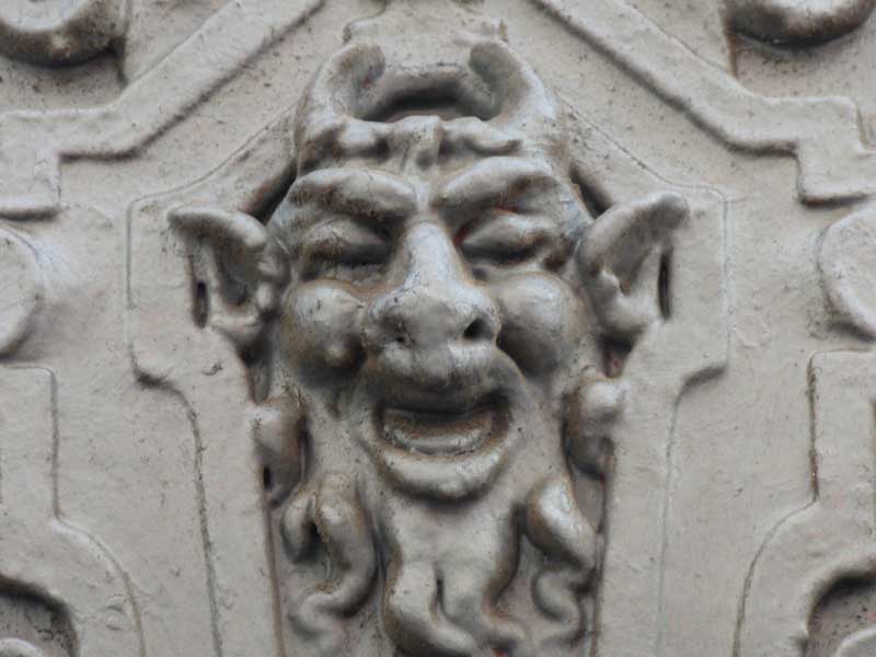 One of the carved devils.