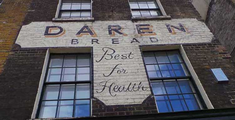 The sign for Daren Bread on Stepney Green.