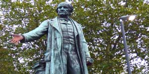 The statue of Gladstone at Bow.