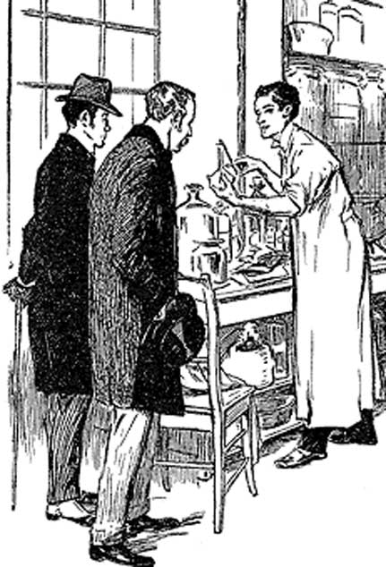The illustration showing Holmes and Wtason meeting.