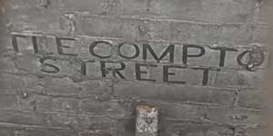 The sign for Little Compton Street.