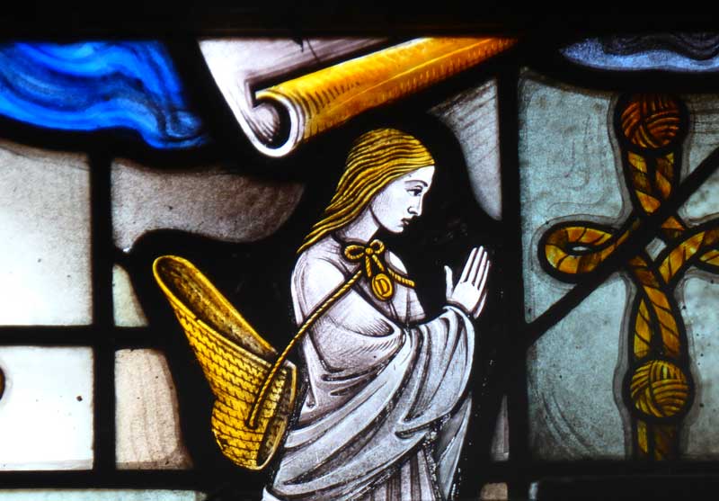 Little Dorrit in stained glass in one of the church windows.