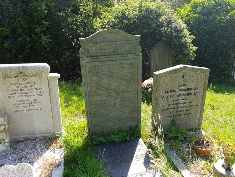 The grave of the Llewelyn Davies family.