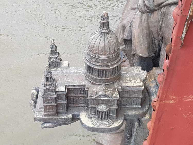 The miniature of St Paul's cathedral on Vauxhall Bridge.