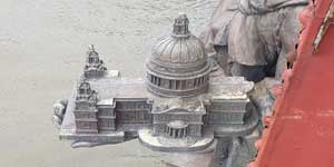 The model of St Paul's Cathedral on Vauxhall bridge.