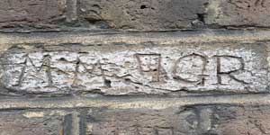 One of the carvings on the wall in Myddleton Passage.