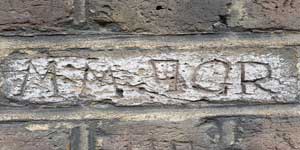 One of the carvings on the wall in Myddleton Passage.
