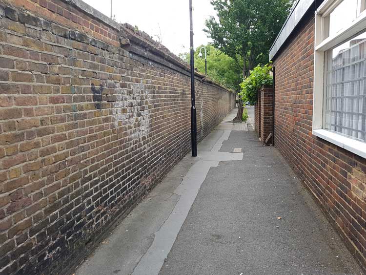 A view along Myddelton Passage.