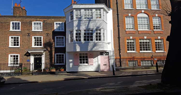 One of the old houses on Church Row in Hampstead.