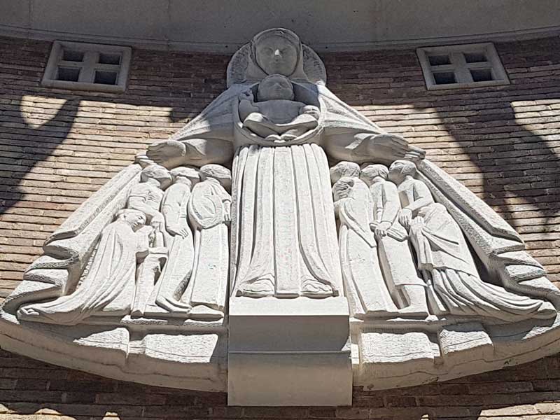 The sculpture of Our Lady of Mercy.