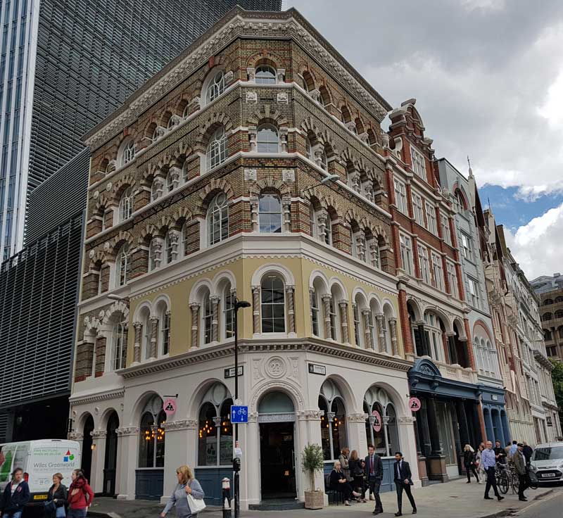 An exterior view of number 23 Eastcheap.