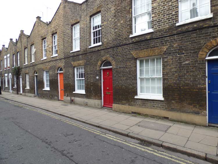 Some of the doors to the houses.