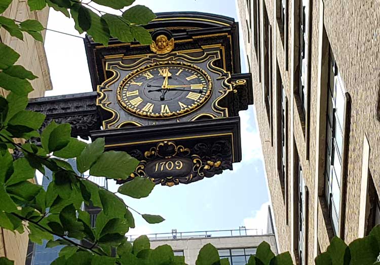 Another view of the St Magnus clock.