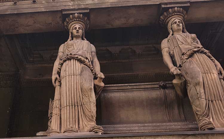 Two of the St Pancras caryatids.