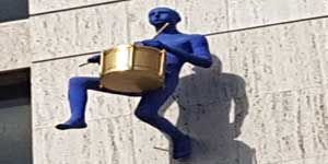 One of the blue figures on Borough High Street.